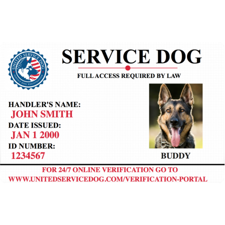 service dog id card template free download uk
