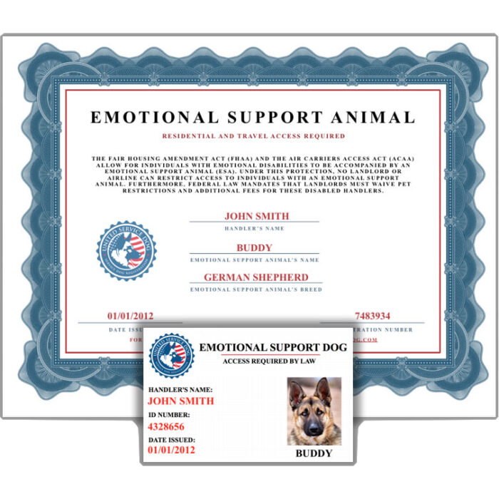 idcertificateesa Service Dog and Emotional Support Animal Registration